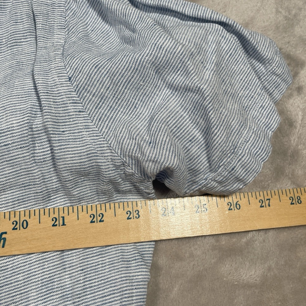 Abercrombie & Fitch Shirt Mens XL Blue Summer Linen Blend Camp Short‎ Sleeve - Picture 7 of 8